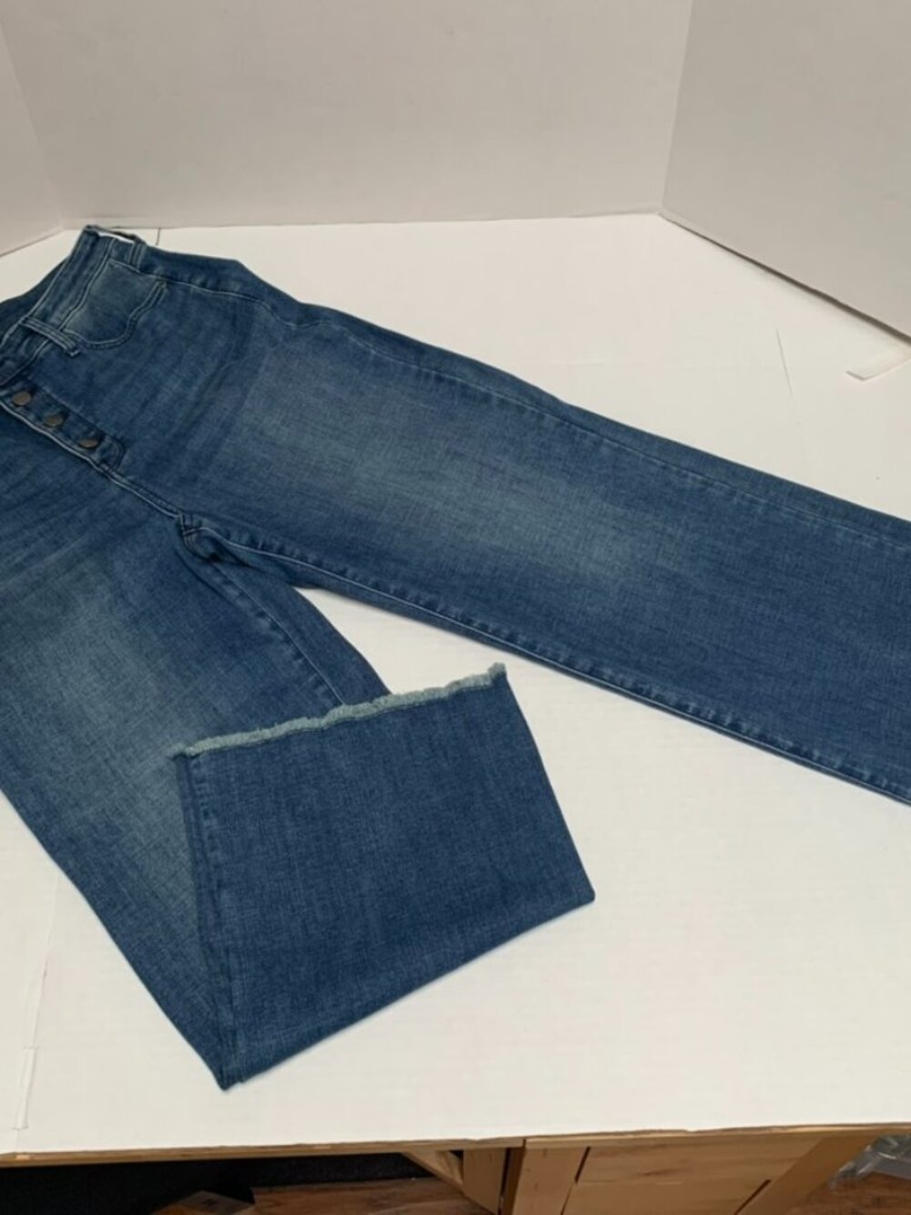 NYDJ Womens Size 10 Lift and Tuck Theresa Wide Leg Jeans Button